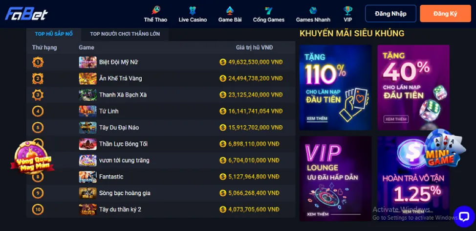 Người chơi đang trải nghiệm game nổ hũ tại vnloto